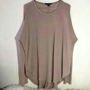 Ribbed Drop-Sleeve Knitted Sweater